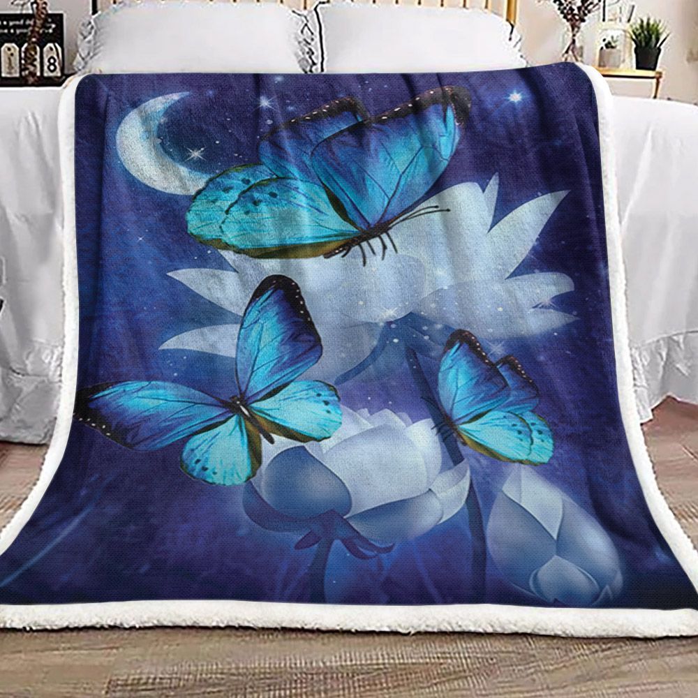 Butterfly Sherpa Fleece Blanket