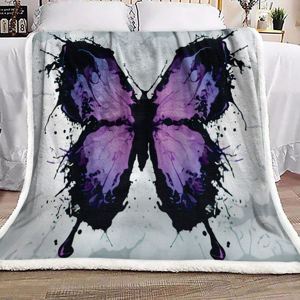 Butterfly Sherpa Fleece Blanket