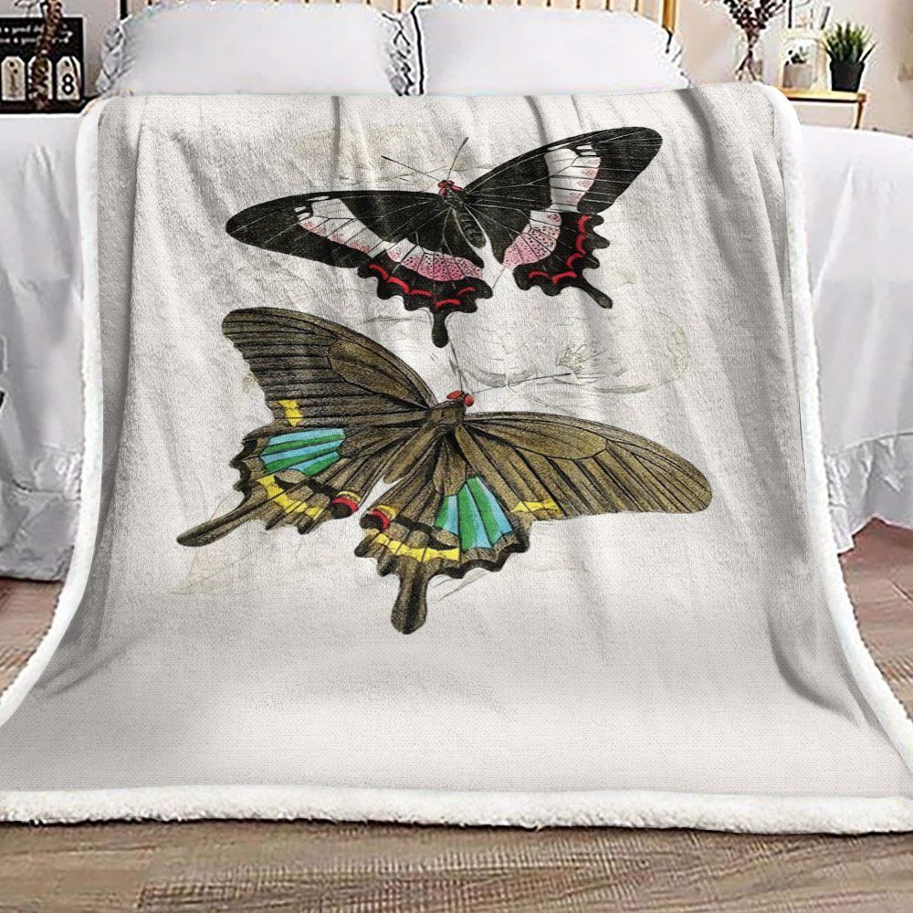 Butterfly Sherpa Fleece Blanket