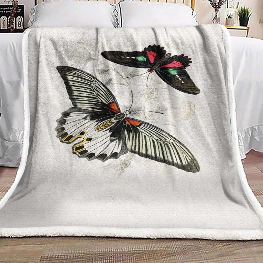 Butterfly Sherpa Fleece Blanket