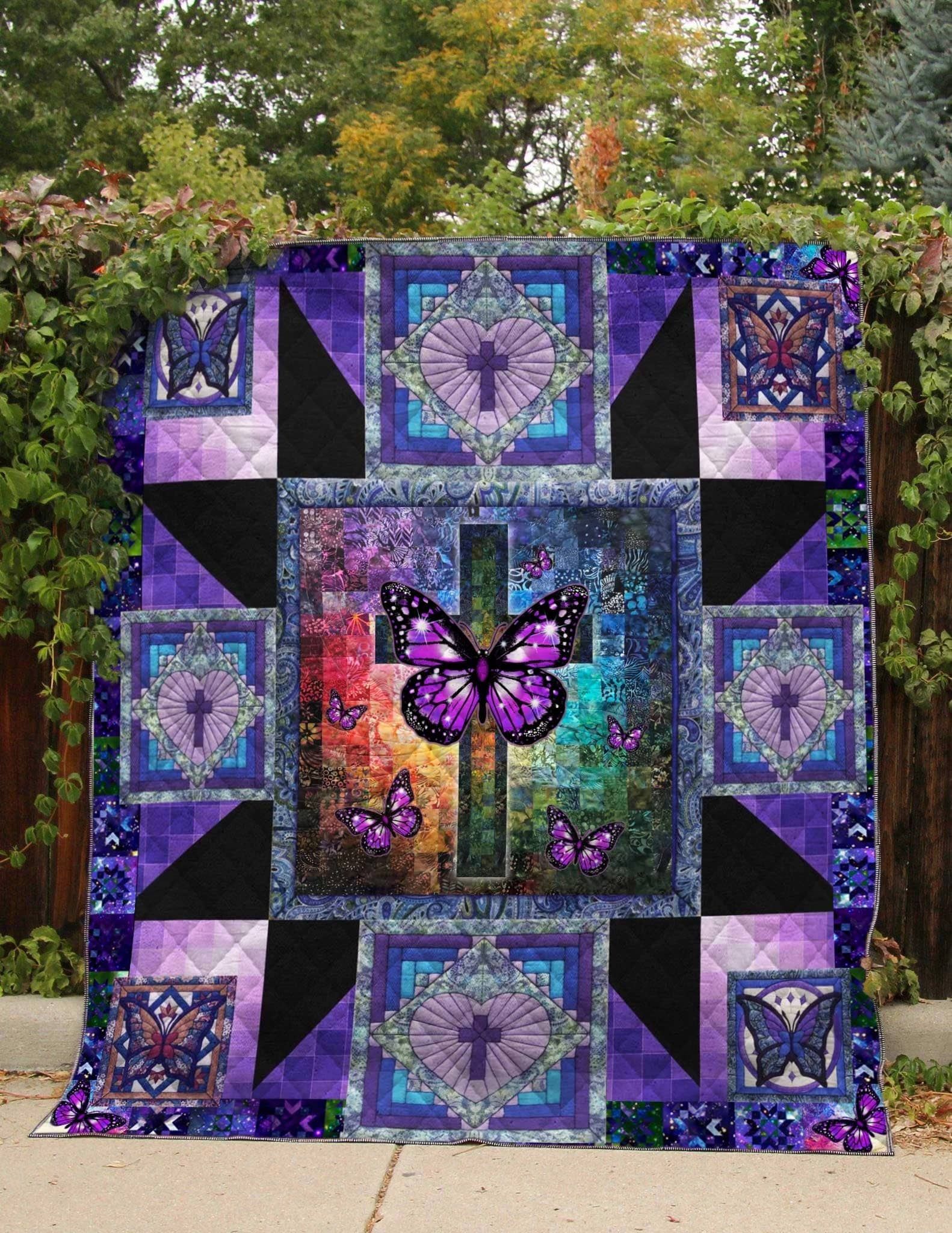 Butterfly Violet Night Quilt Blanket DHC31121299TD