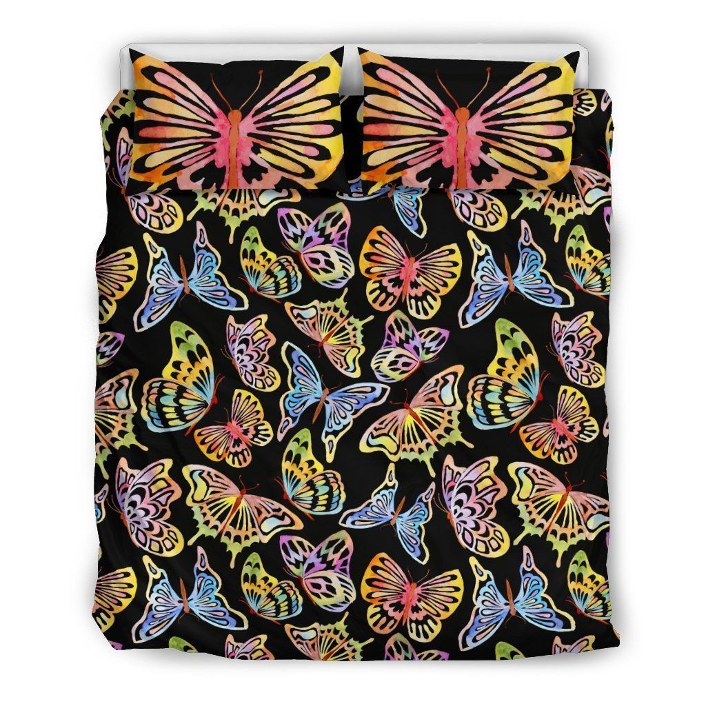 Butterfly Water Color Rainbow Bedding Set