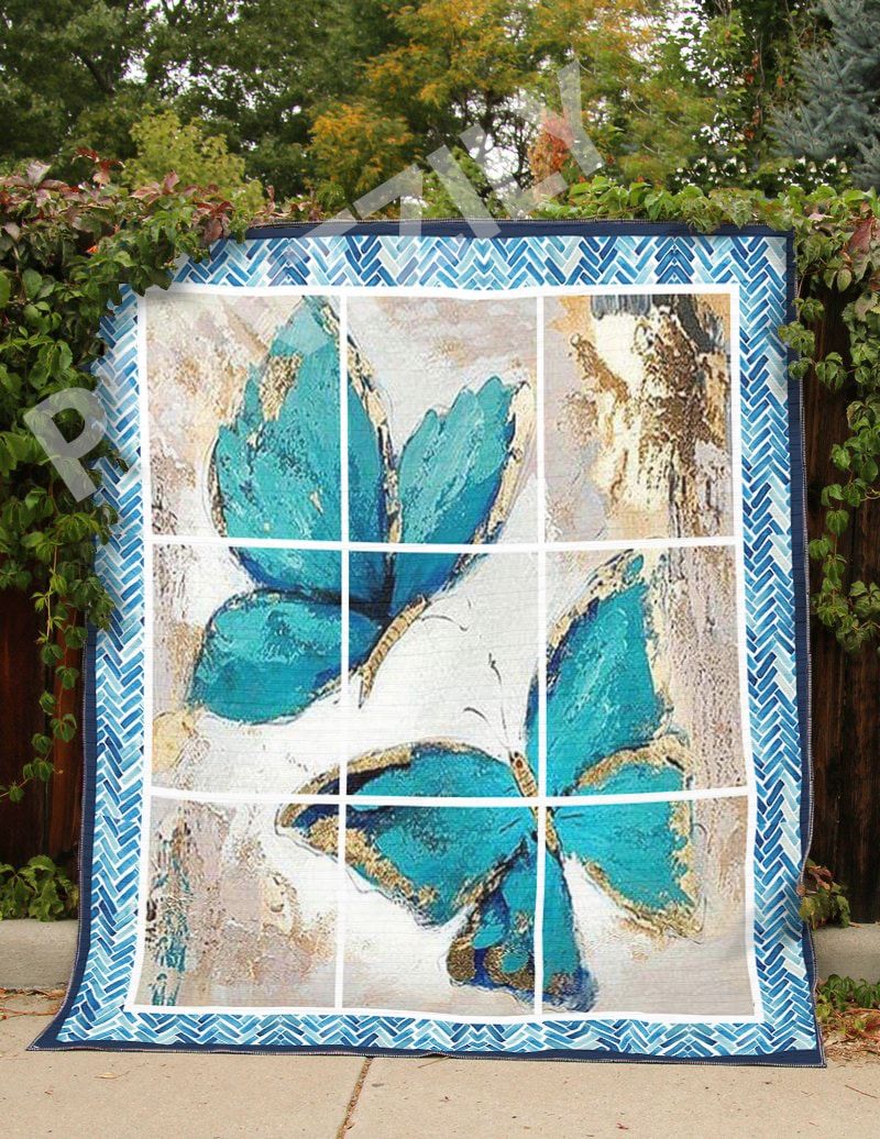 Butterfly Watercolor Beautiful Butterfly Quilt Blanket DHC020120955TD