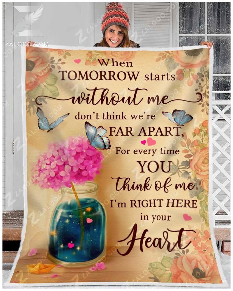Butterfly When Tomorrow Stars Without Me Sherpa Fleece Blanket