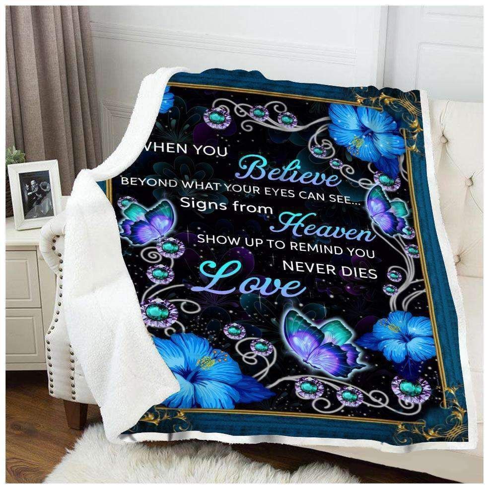 Butterfly When You Believe Sherpa Fleece Blanket