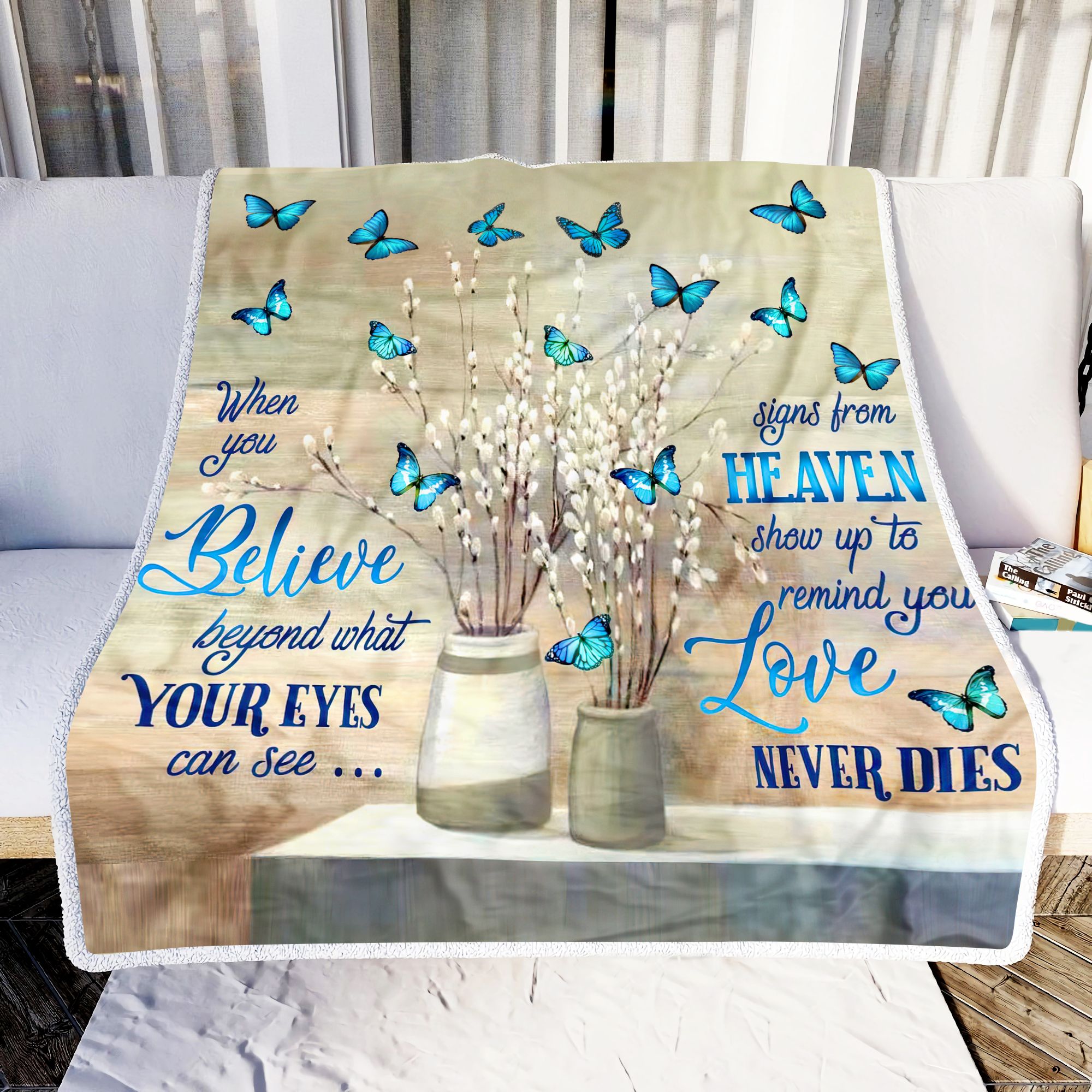 Butterfly When You Believe Fleece Blanket