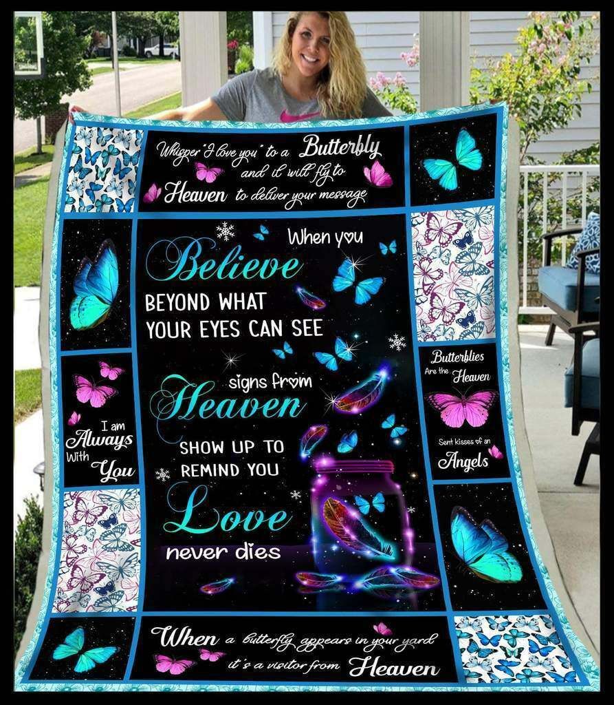 Butterfly – Whisper I Love You Sherpa Fleece Blanket