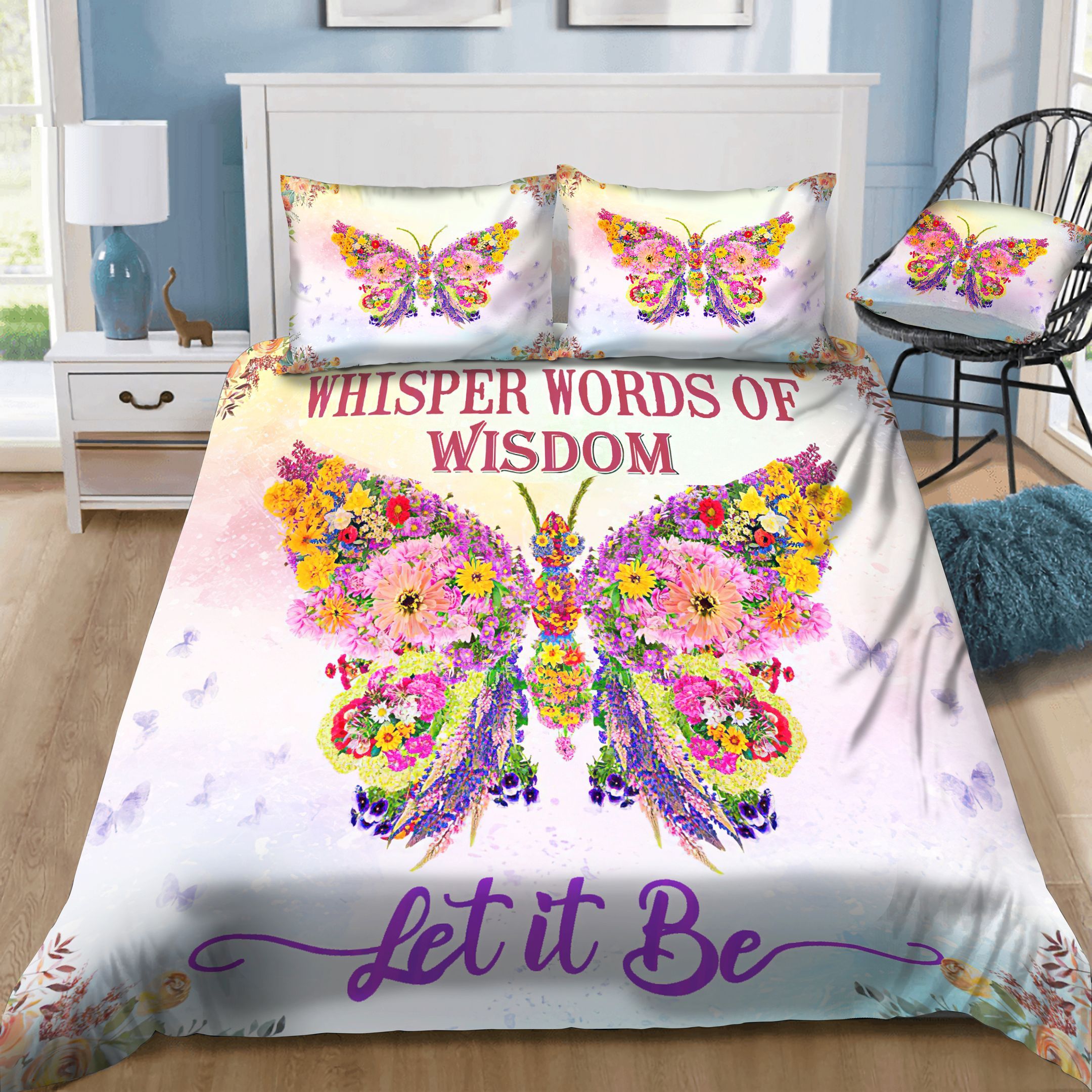 Butterfly Whisper Words Bedding Set