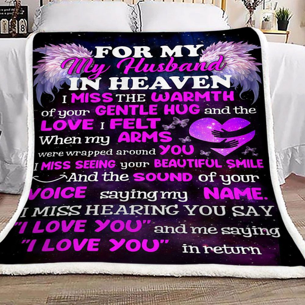 Butterfly Wings For My My Husband Sherpa Fleece Blanket