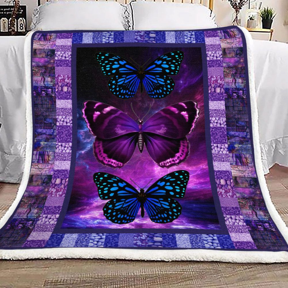 Butterfly Sherpa Fleece Blanket