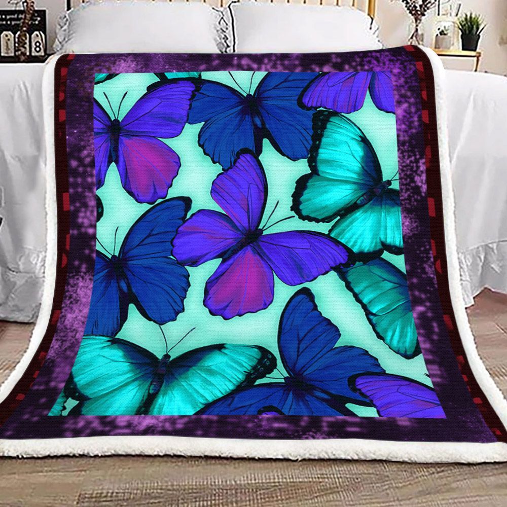 Butterfly Sherpa Fleece Blanket