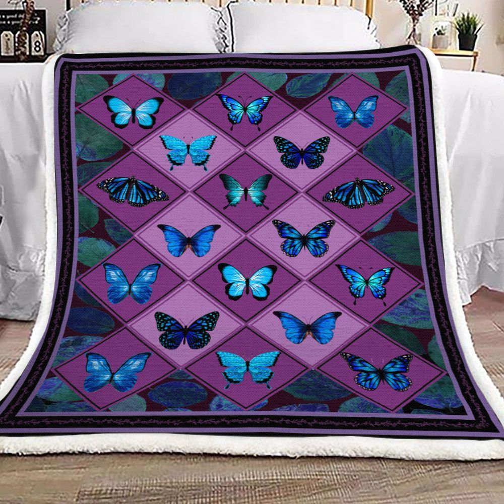 Butterfly Sherpa Fleece Blanket