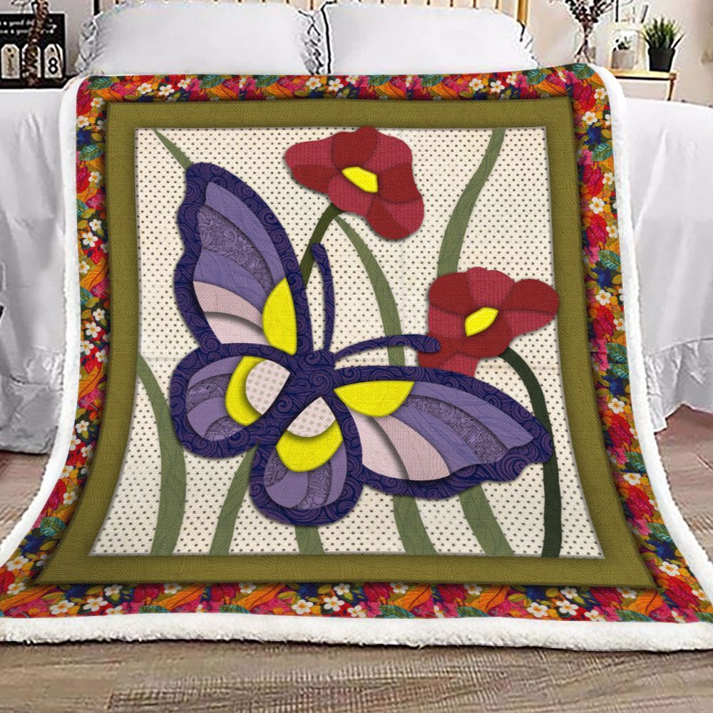 Butterfly Sherpa Fleece Blanket
