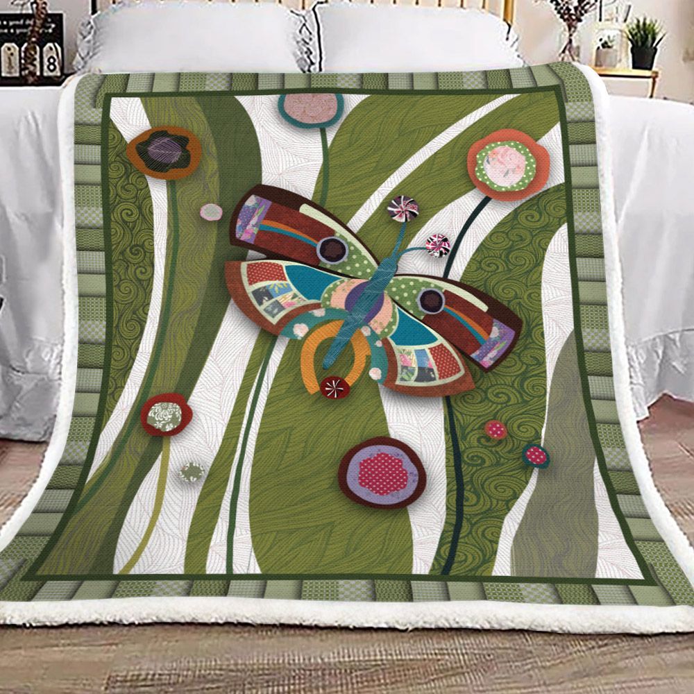 Butterfly Sherpa Fleece Blanket