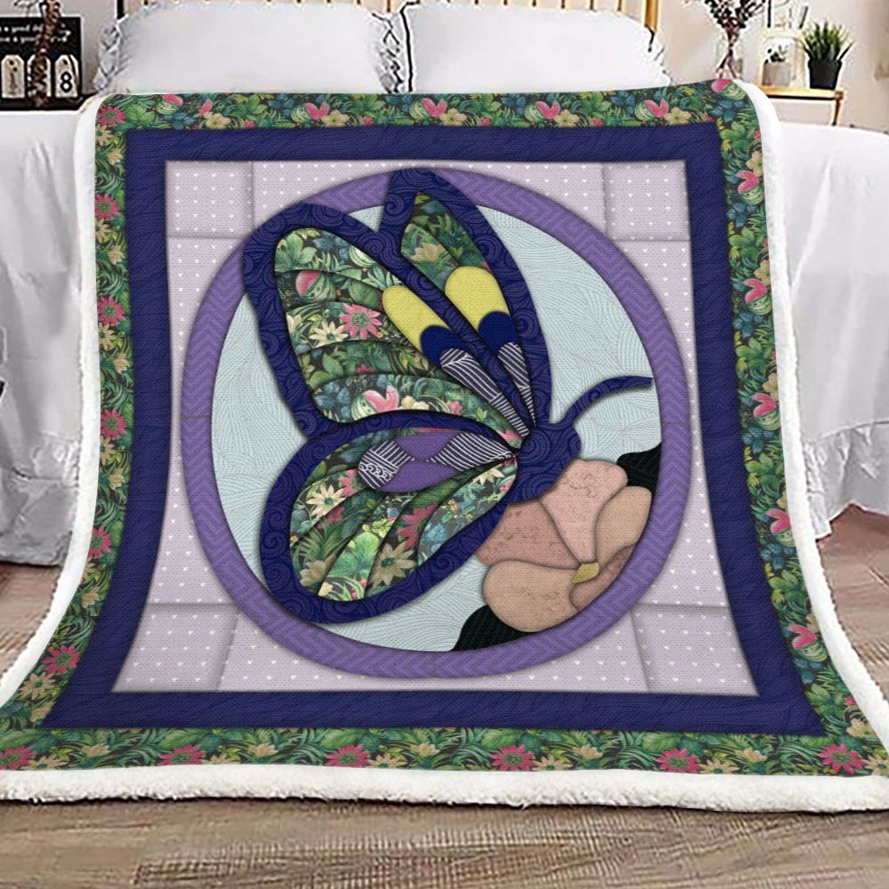 Butterfly Sherpa Fleece Blanket