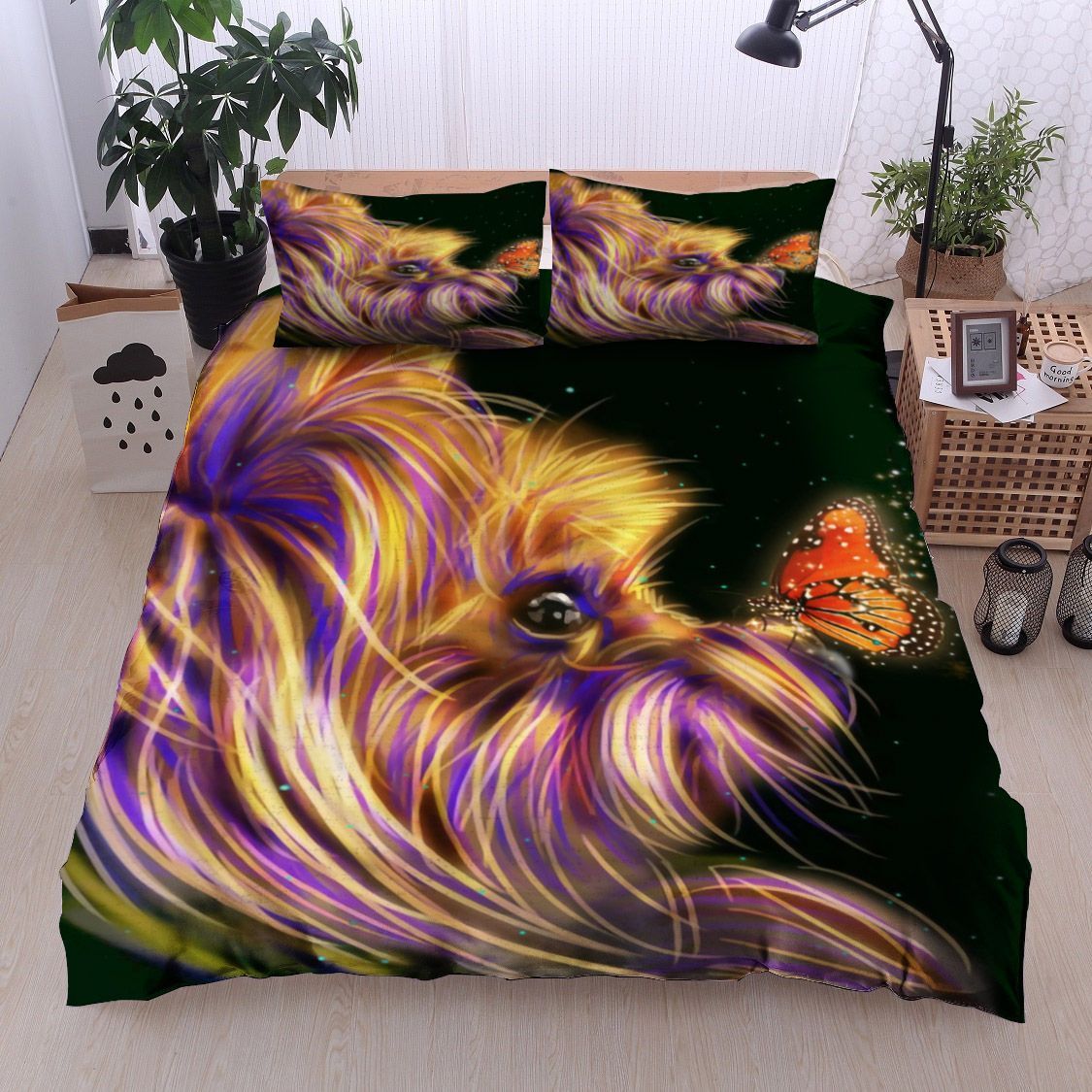 Butterfly Yorkie Dog Bedding Set