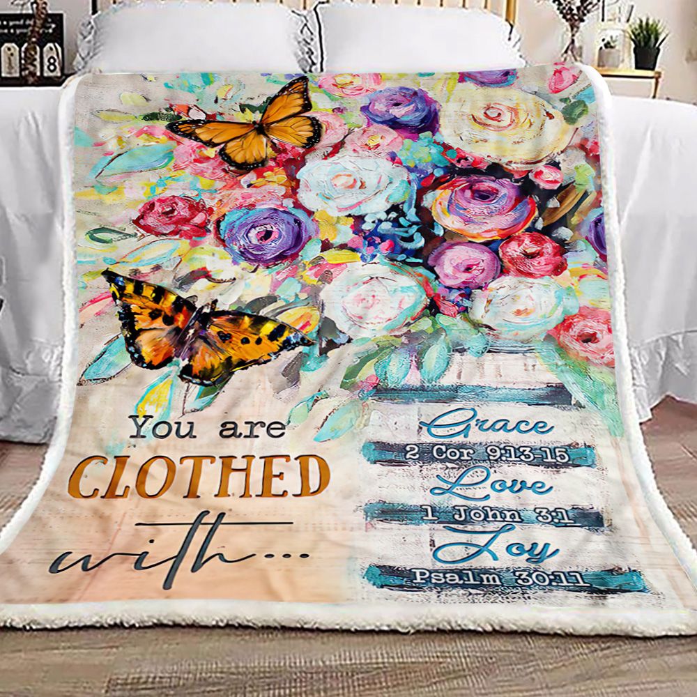 Butterfly You Are Clothed Fleece Blanket