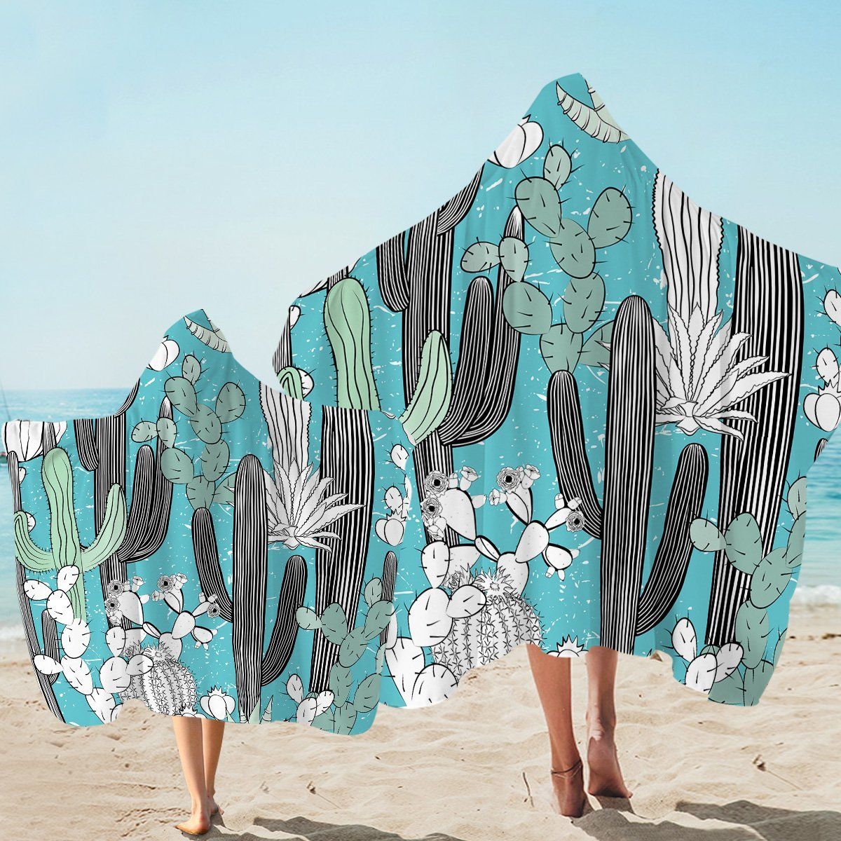 Cacti Lover I Will Never Desert You Printed Hooded Towel