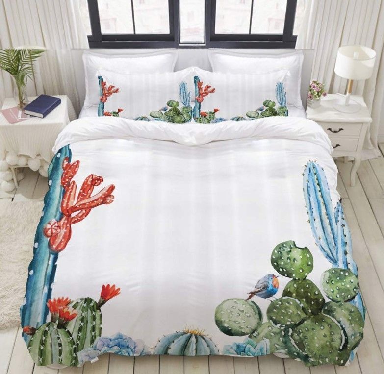 Cactus And Bird Bedding Set
