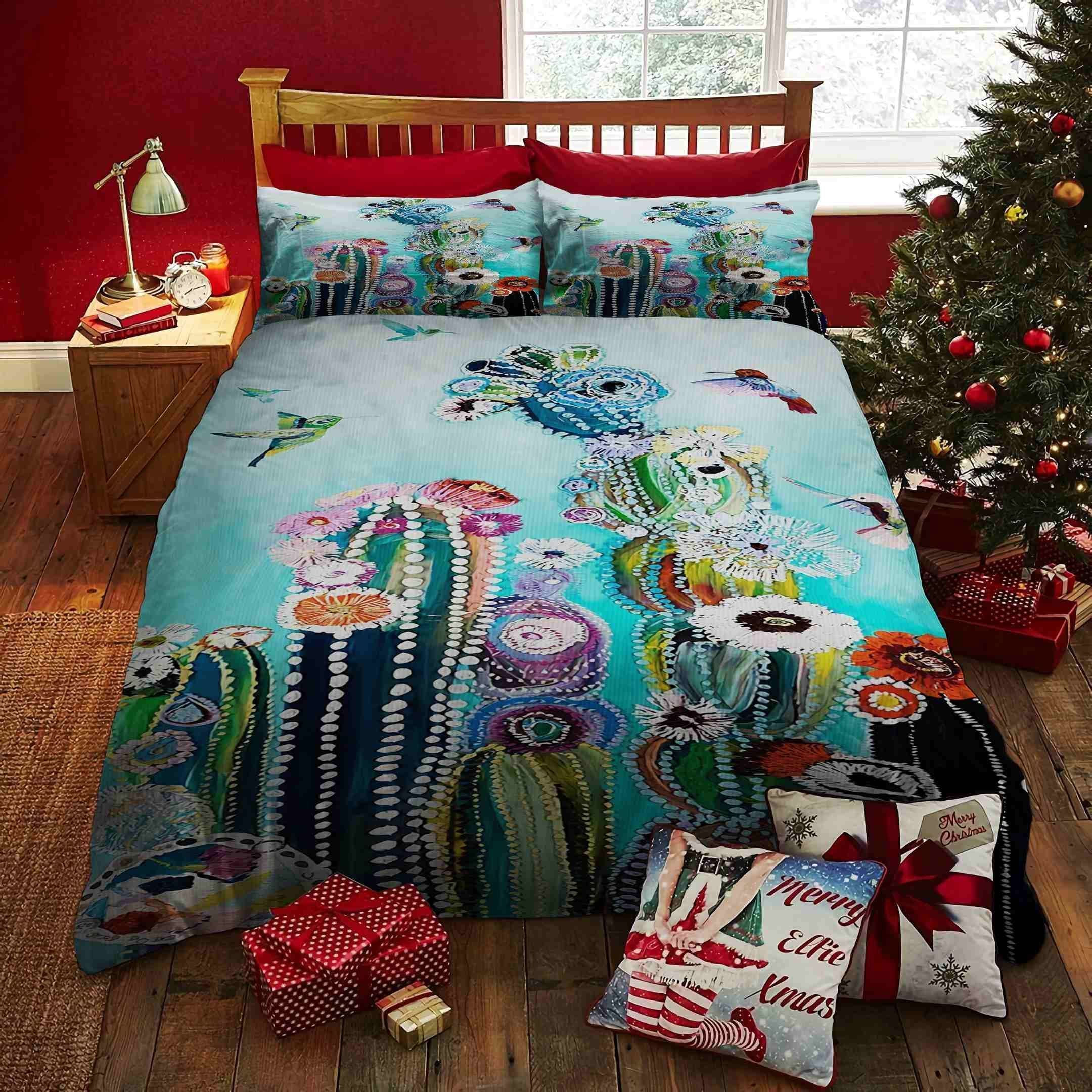 Cactus And Hummingbird Bedding Set