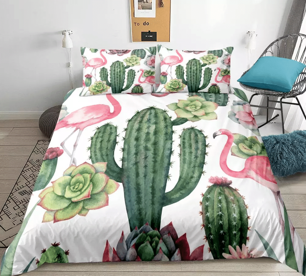 Cactus Flamingo Bedding Set