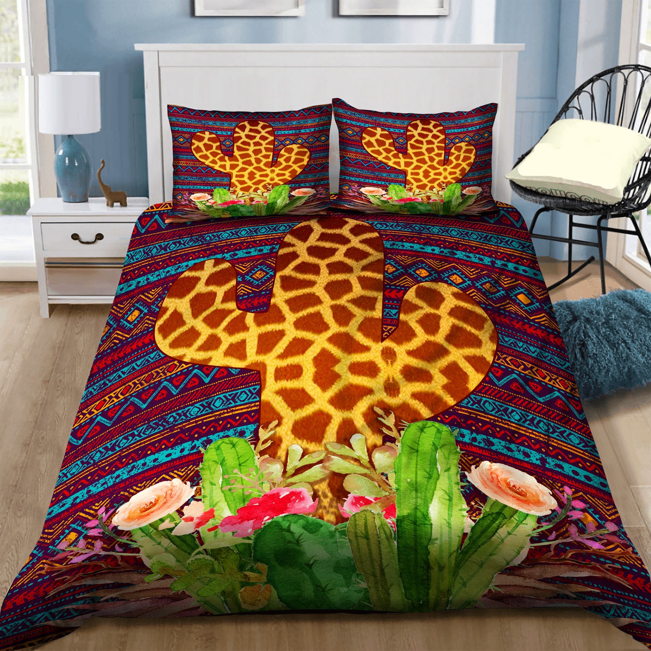 Cactus Giraffe Bedding Set