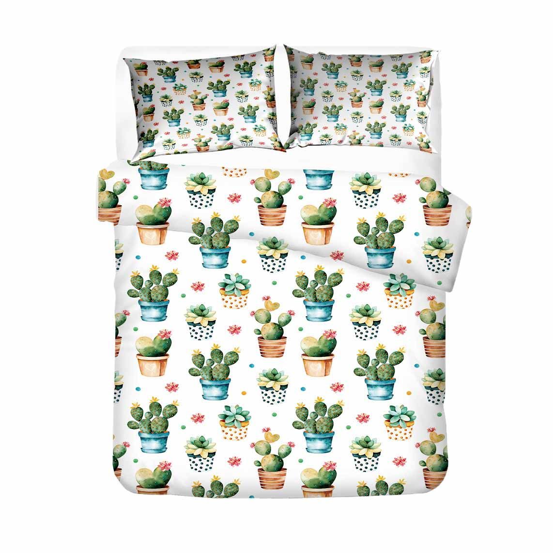 Cactus Plant Pattern Printed Bedding Set