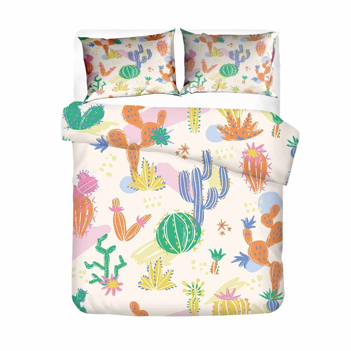 Cactus Series Lovely World Printed Bedding Set