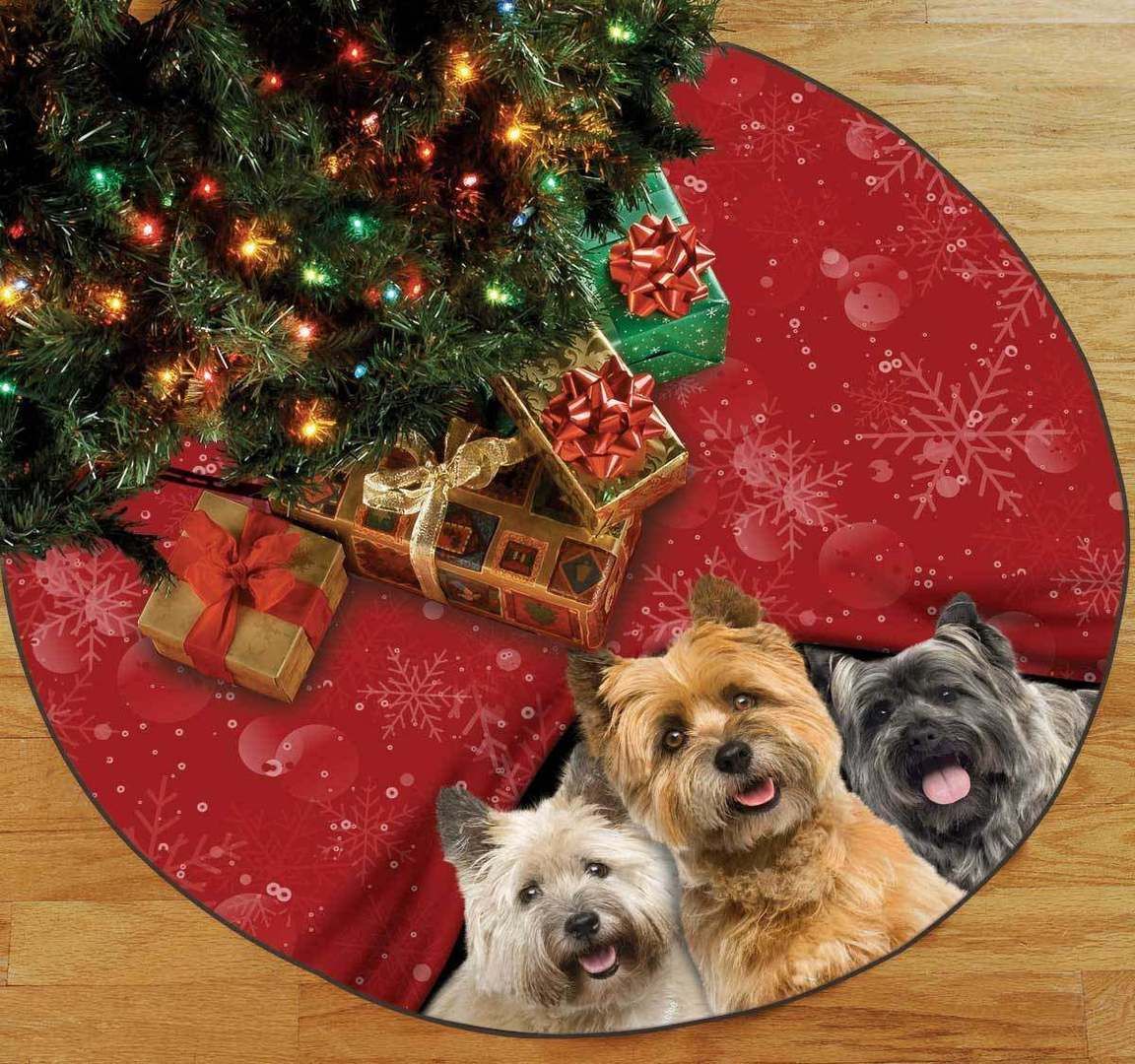 Cairn Terrier Christmas Tree Round Carpet