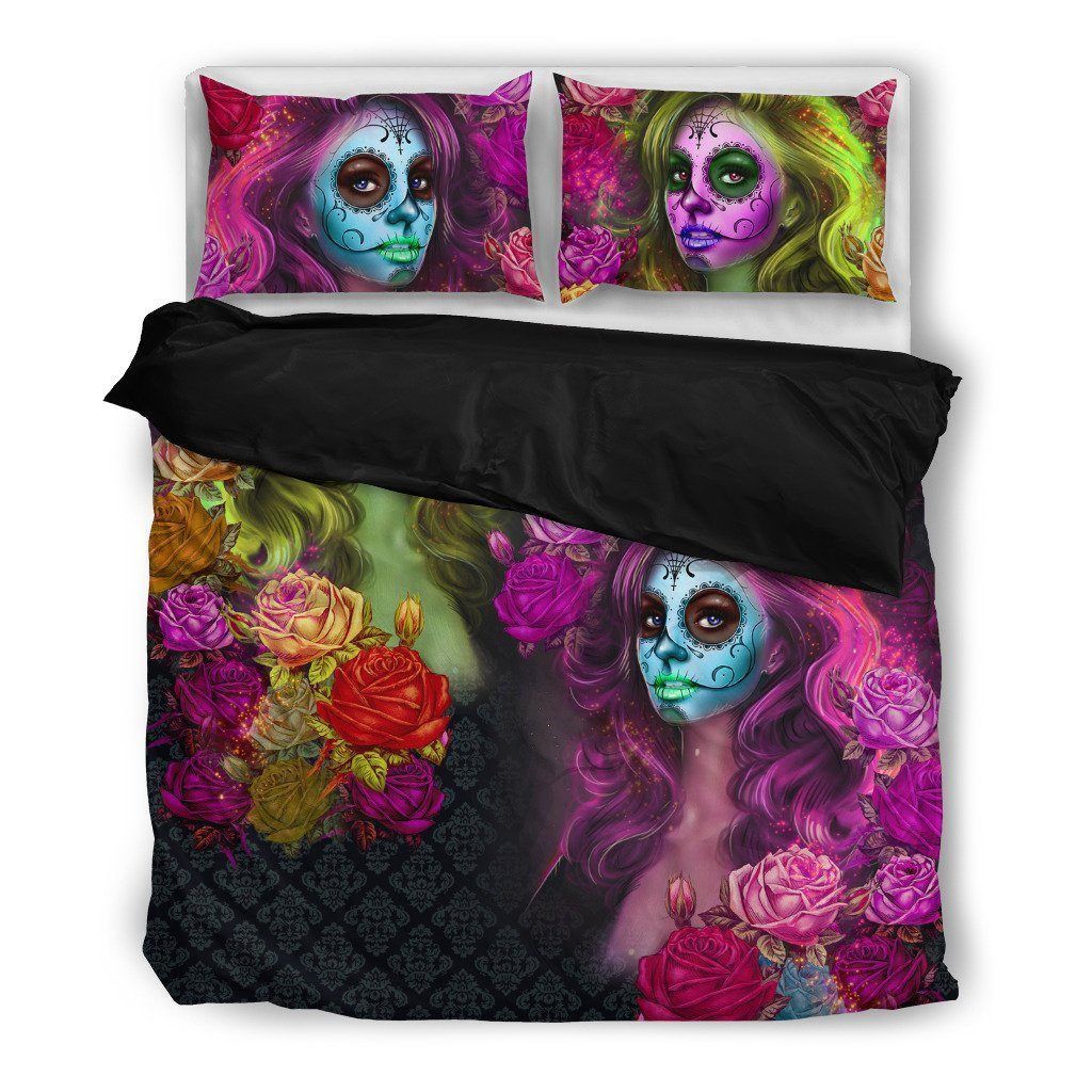 Calavera Skull Themed Bedding Set