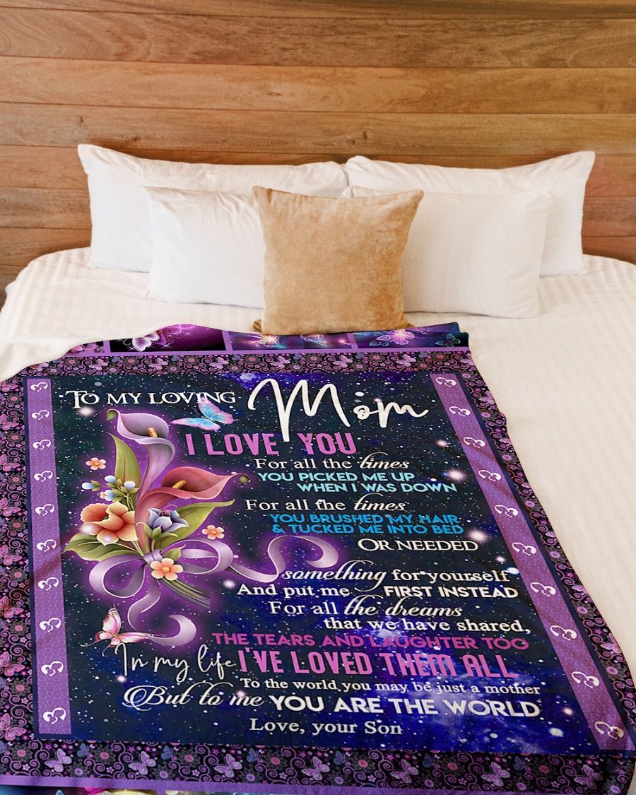 Calla Lily To My Loving Mom Sherpa Fleece Blanket