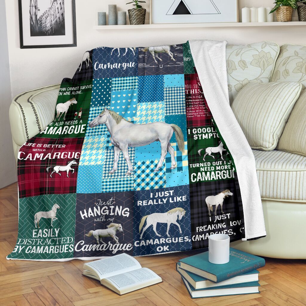 Camargue Horse Sherpa Fleece Blanket