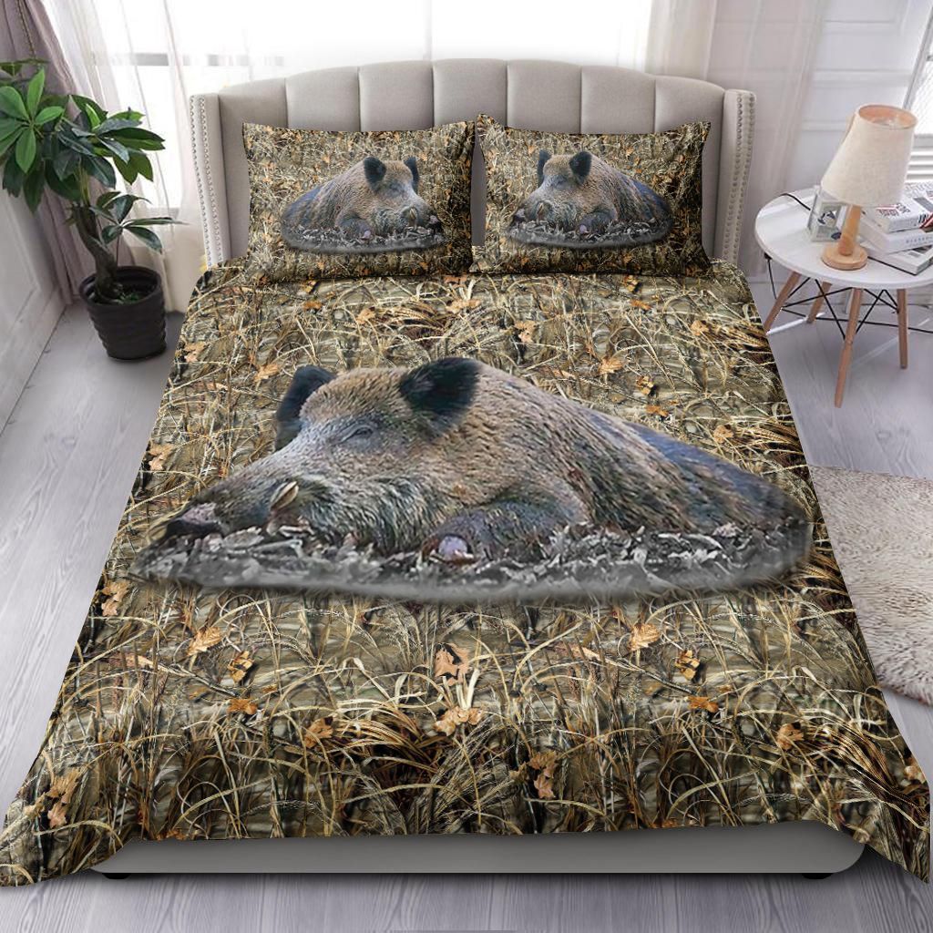 Camo Boar Hunting Bedding Set