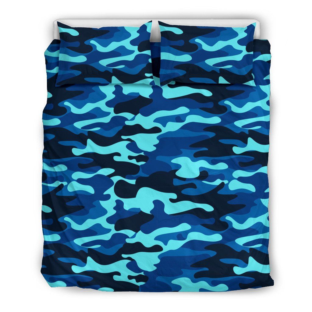 Camouflage Blue Themed Bedding Set