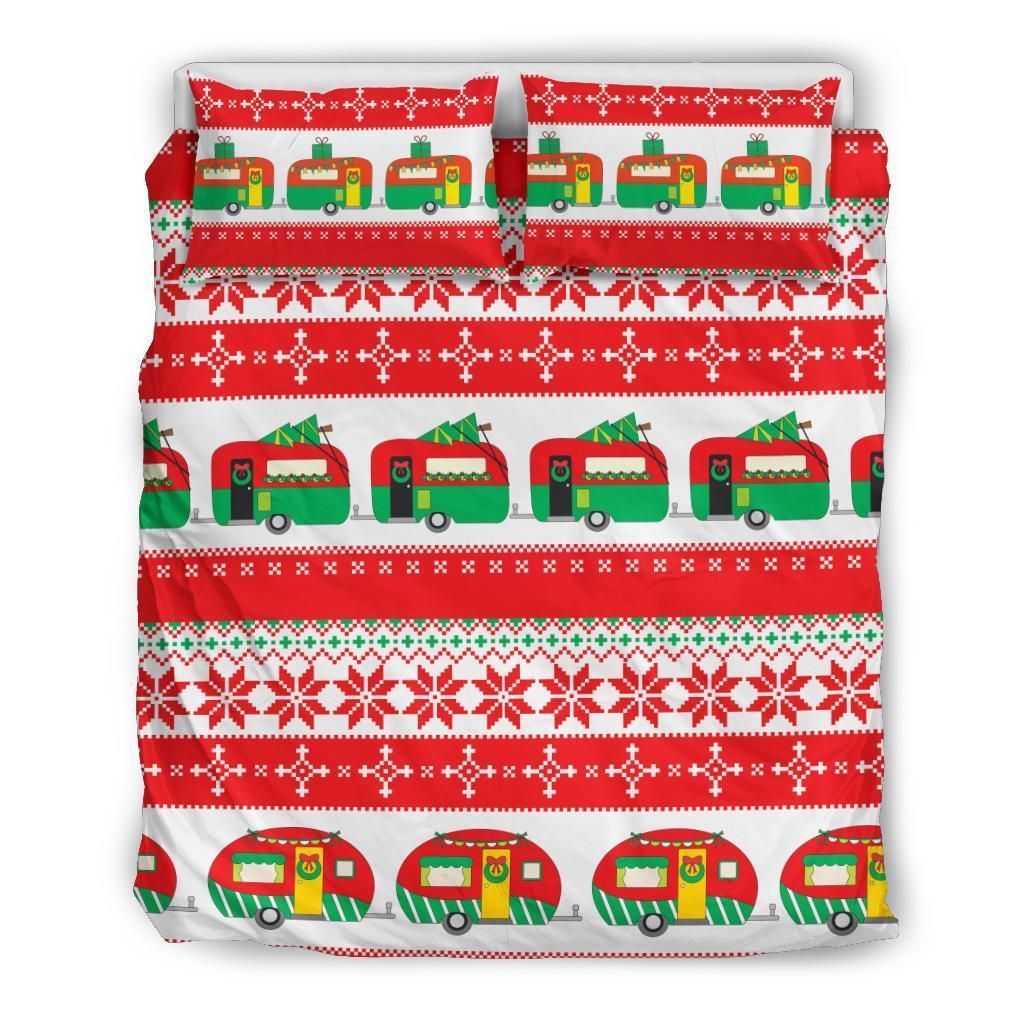 Camper Camping Ugly Christmas Design Bedding Set