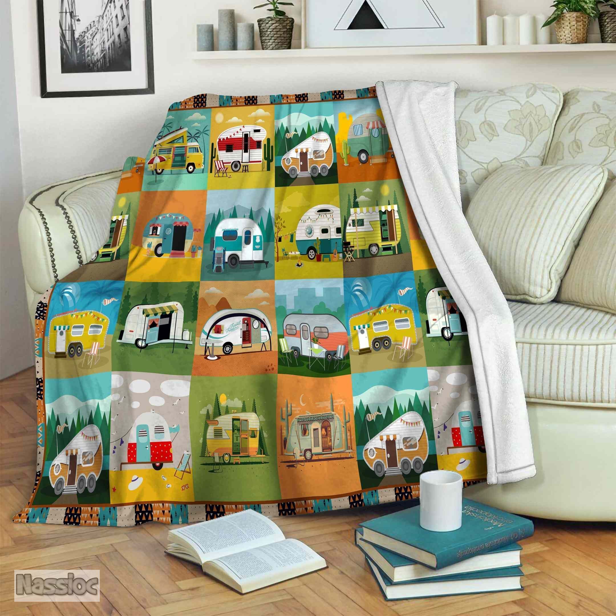 Camper Fleece Blanket