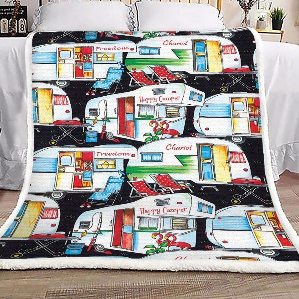Camper Sherpa Fleece Blanket