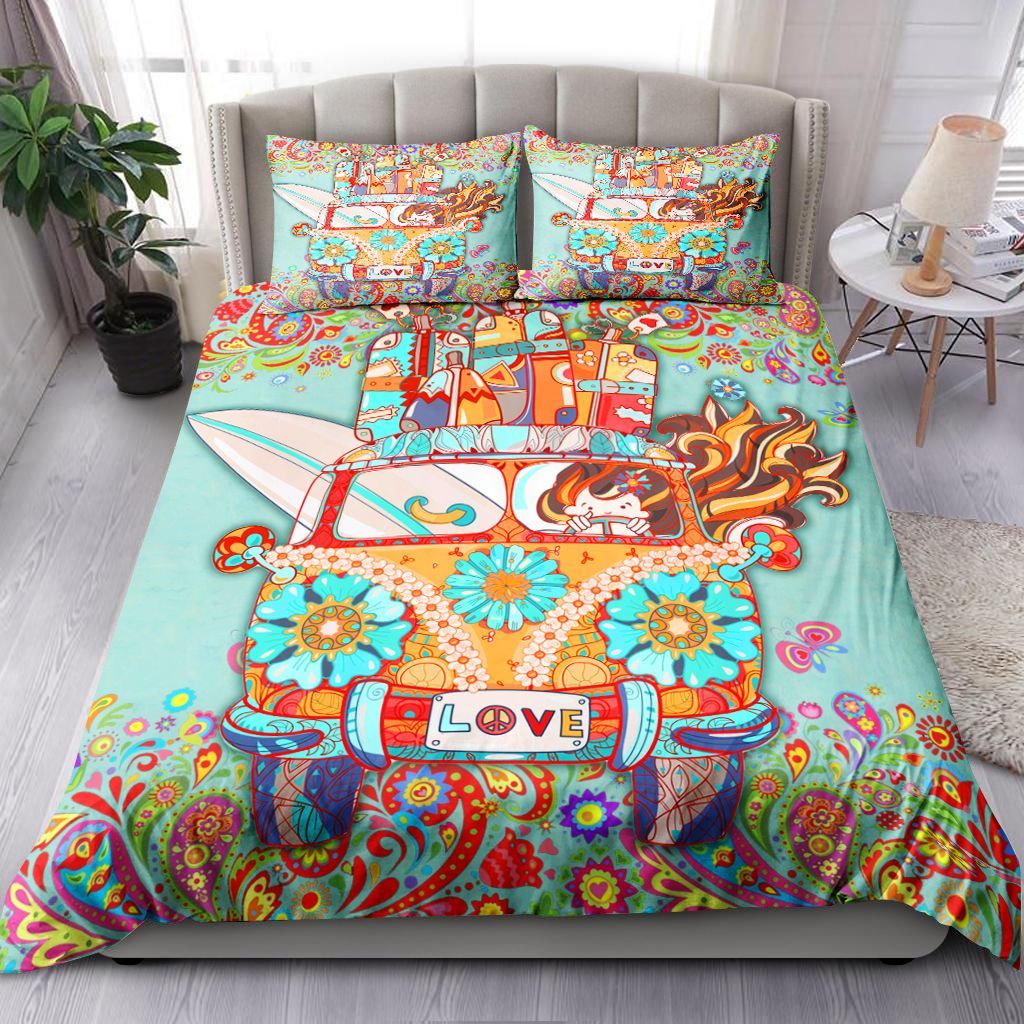 Camper Hippie Love Bus Bedding Set