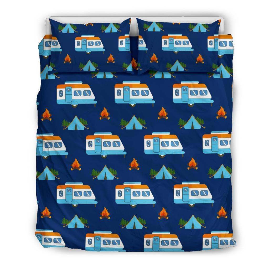 Camper Pattern Camping Themed Bedding Set
