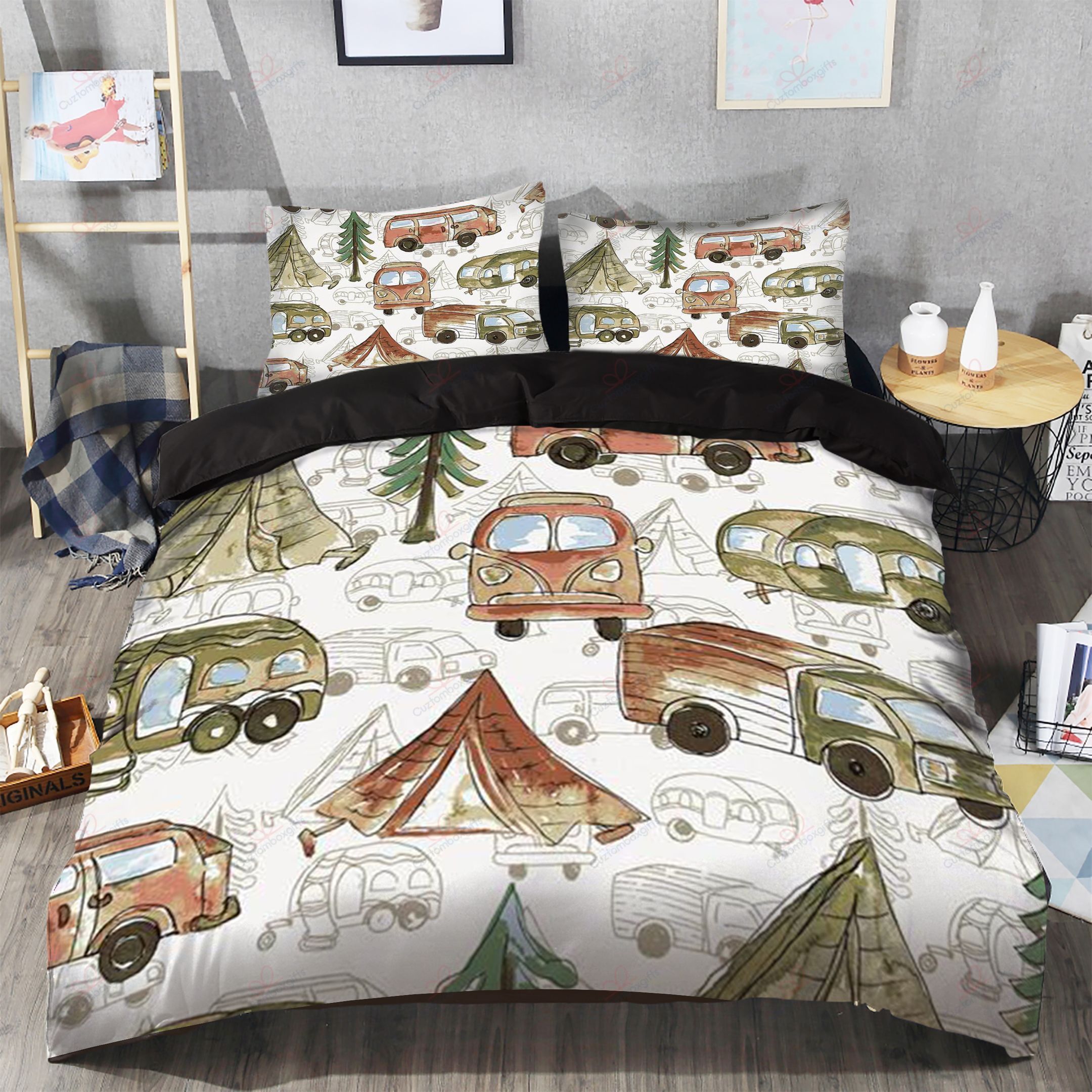 Camping Adventure Pattern Bedding Set