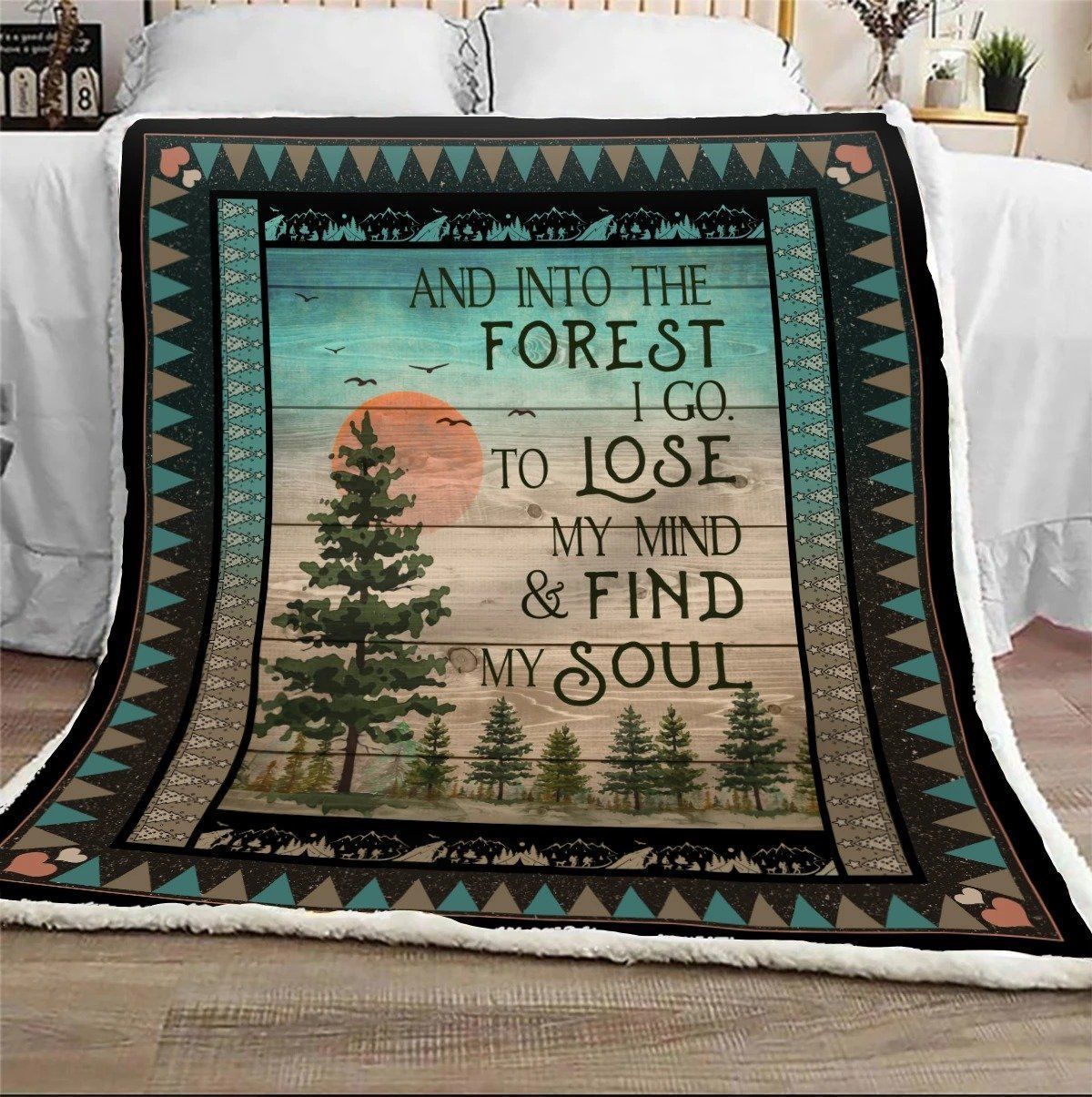 Camping And Into The Forest I Go To Lose My Mind Fleece Blanket