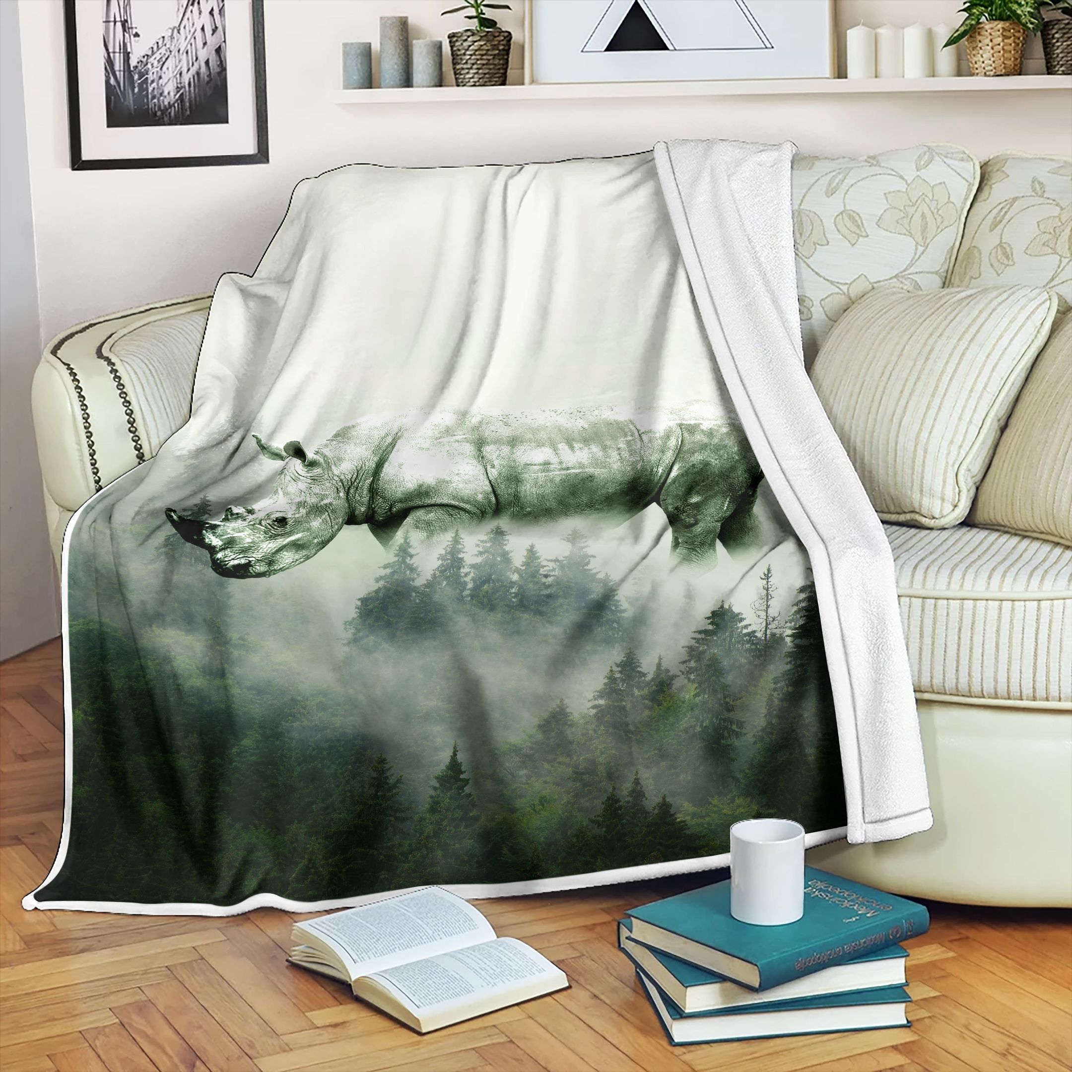 Camping Bear Sherpa Fleece Blanket