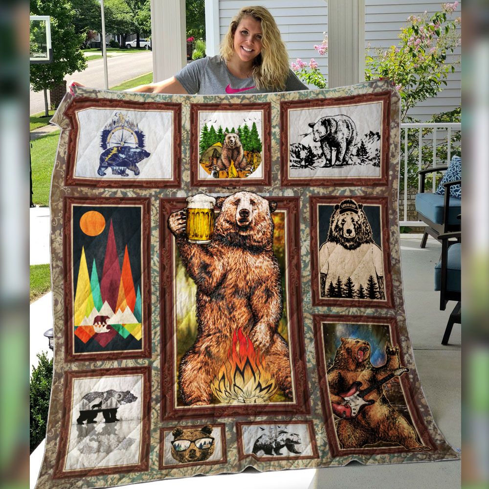 Camping Bear Quilt Blanket DHC090120883TD
