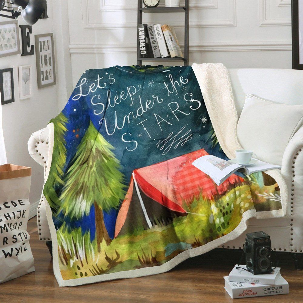 Camping Sherpa Fleece Blanket