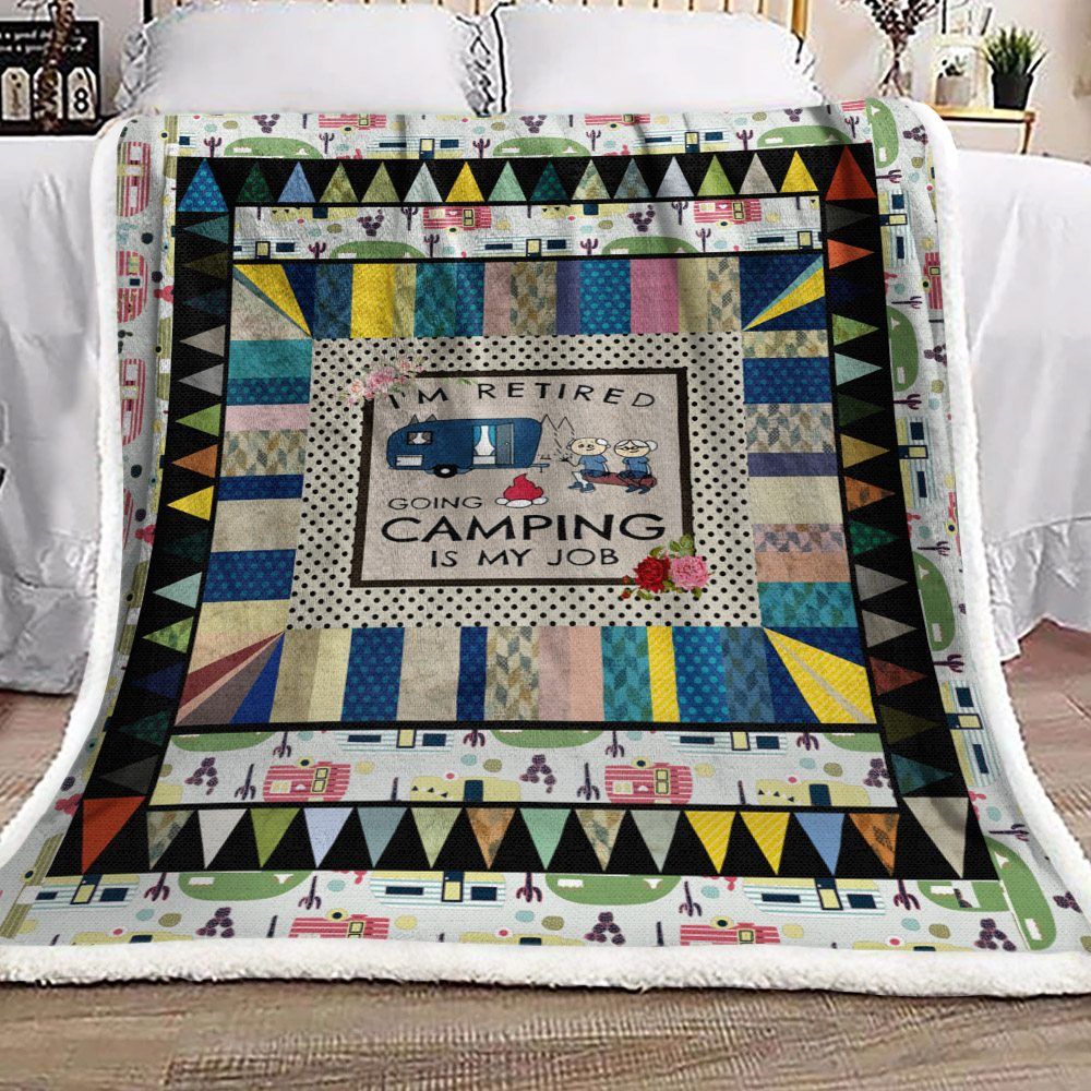 Camping Sherpa Fleece Blanket