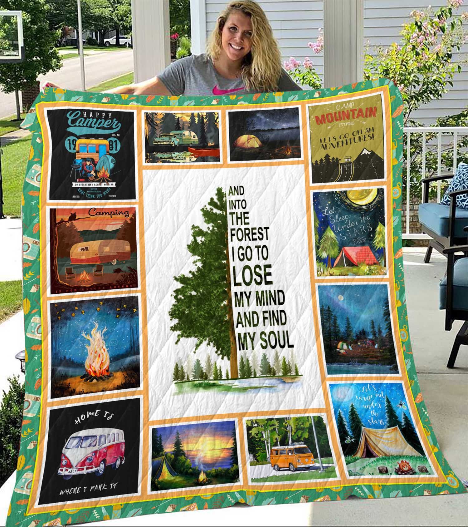 Camping Camp Mountain Quilt Blanket Dhc04011076Dd