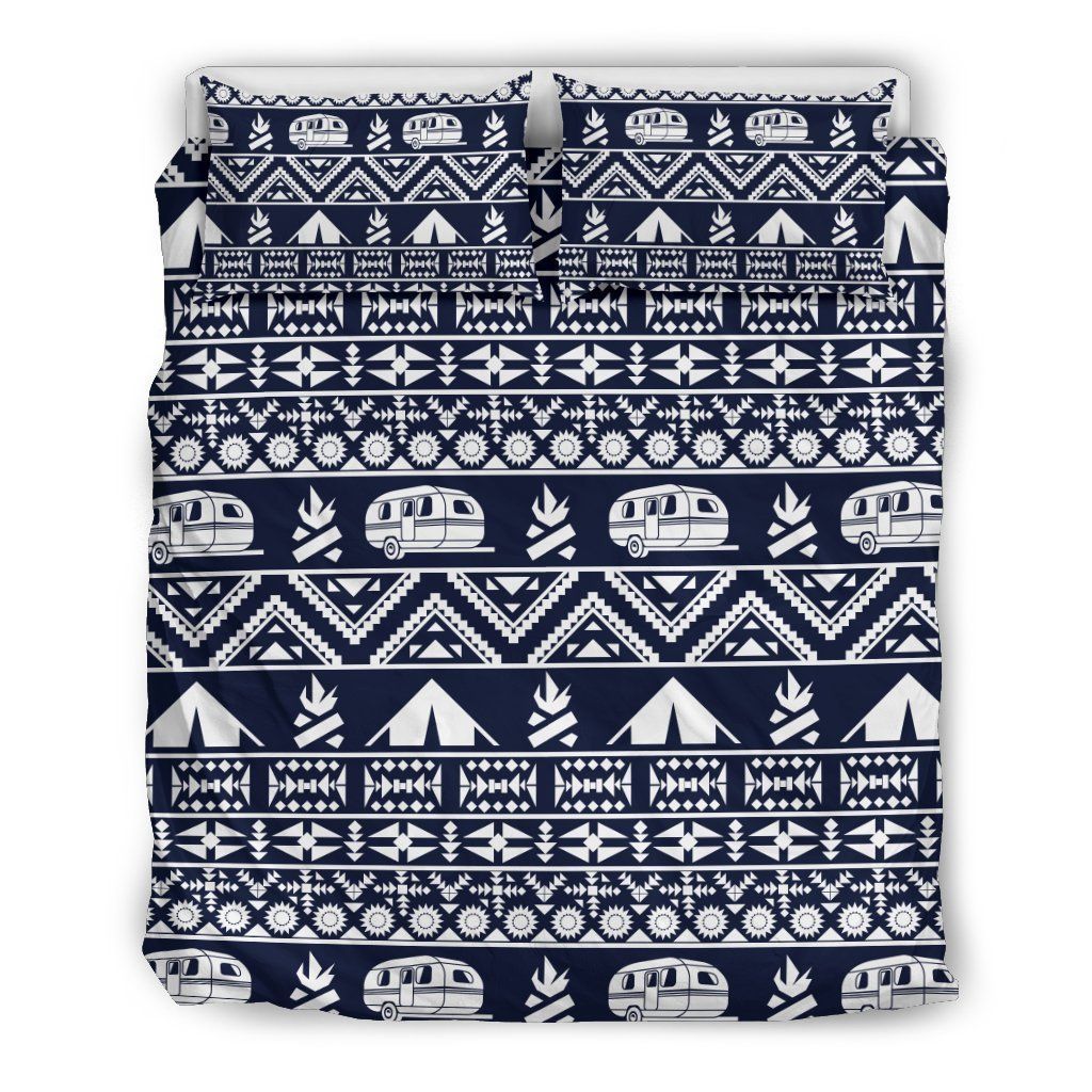 Camping Camper Tent Aztec Bedding Set