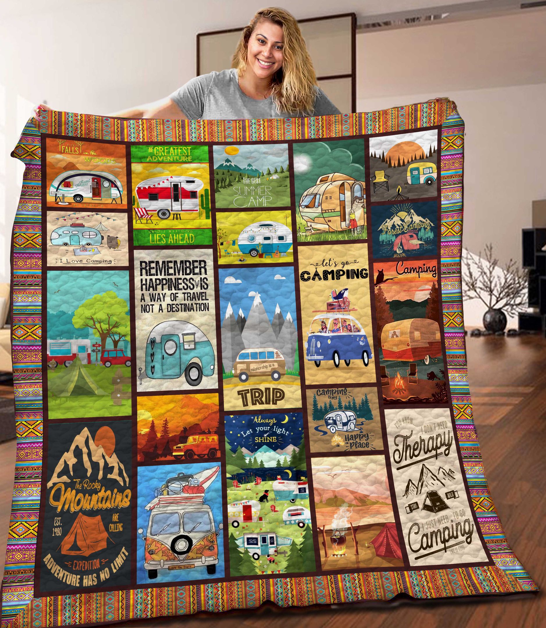 Camping Car MMM120901MI Quilt Blanket