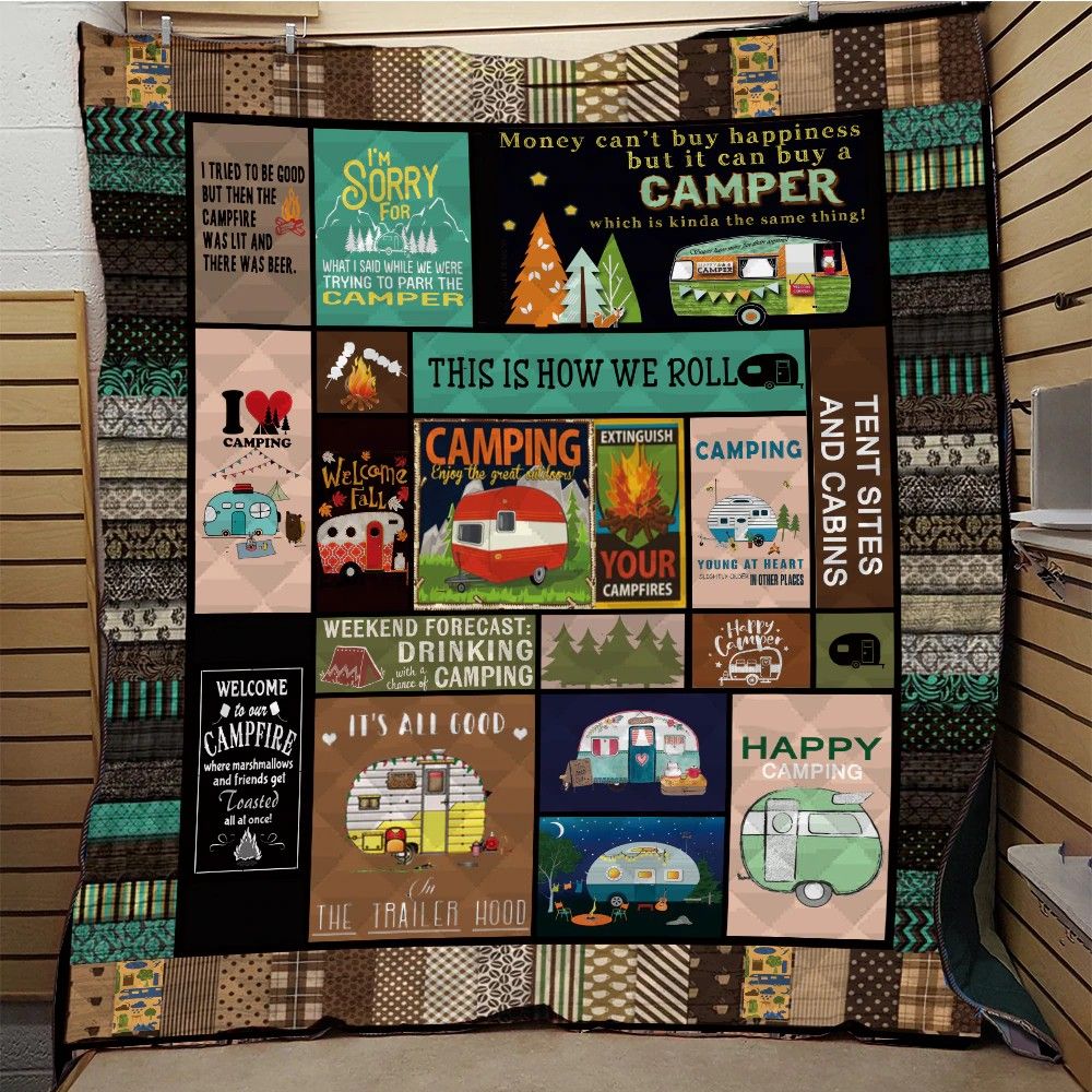 Camping Caravan We Roll DD1809246CL Quilt Blanket