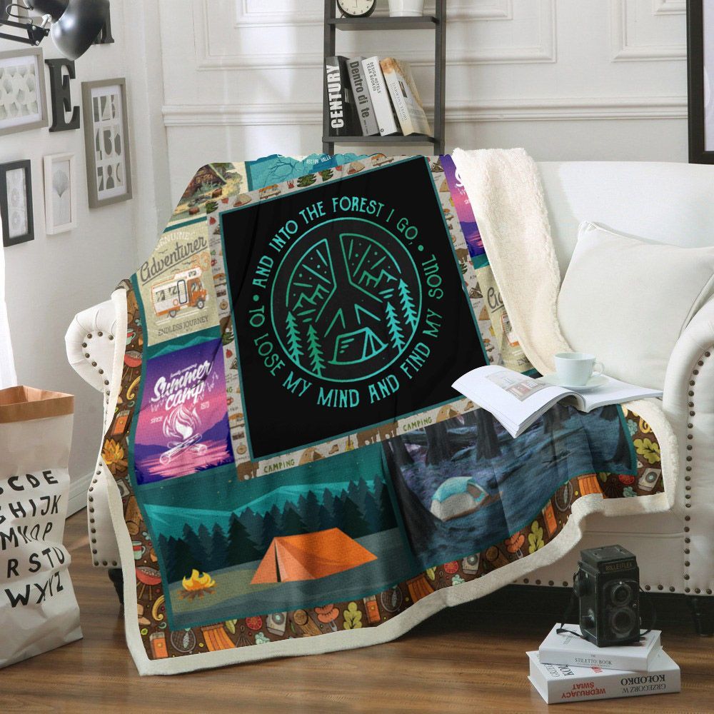 Camping Sherpa Fleece Blanket